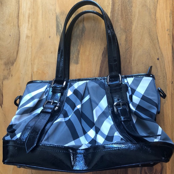 Burberry Black Plaid Handbag - Picture 1 of 5